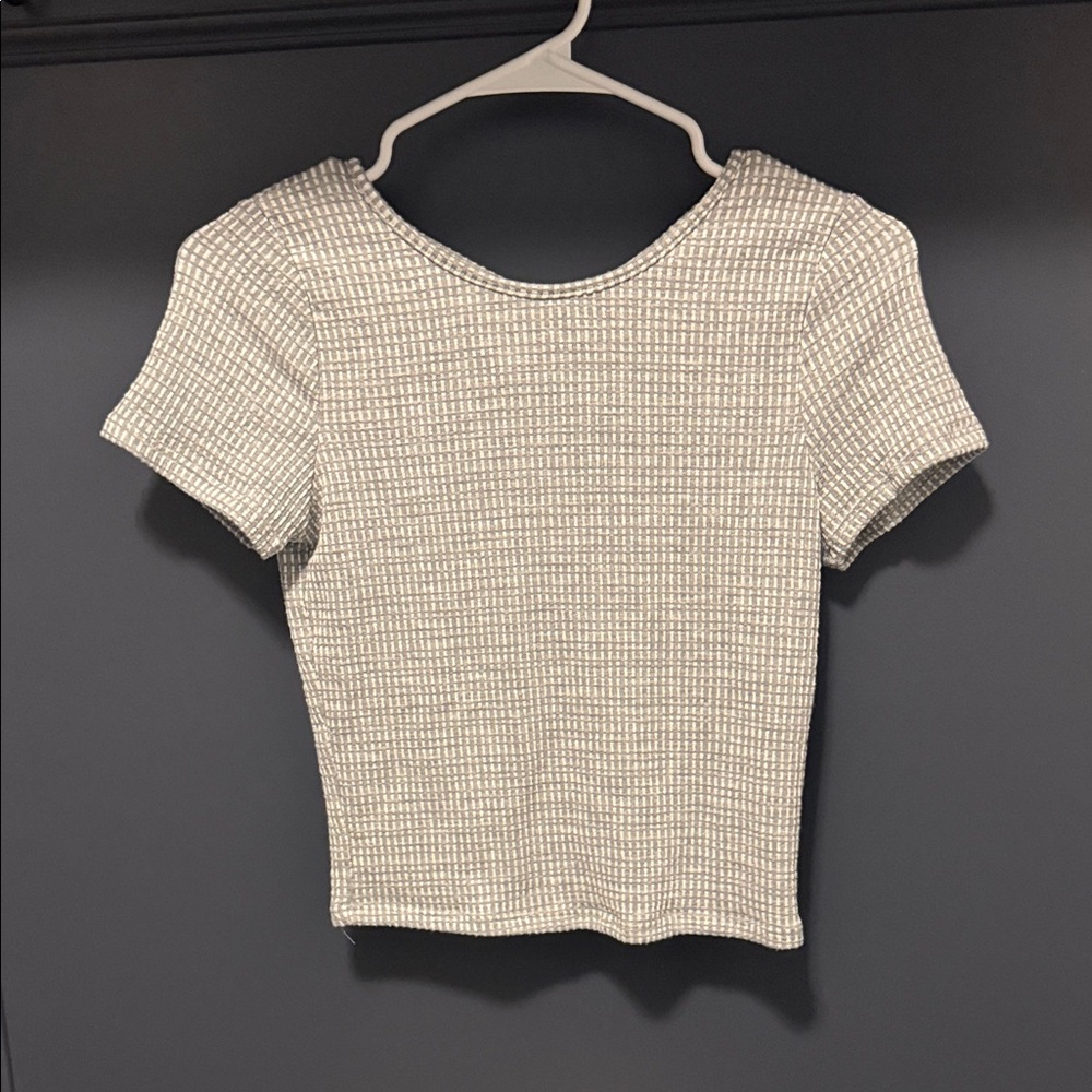 Caution To The Wind Textured White Crop Top